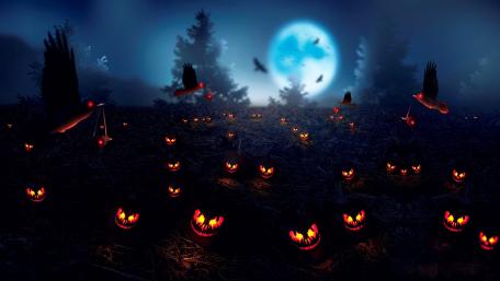 Halloween Night in Mystical Forest wallpaper