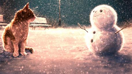 Winter Whiskers and Frosty Friends wallpaper