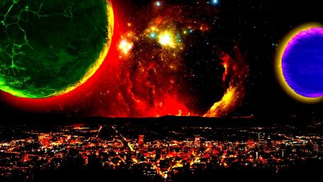 Deep Space City wallpaper