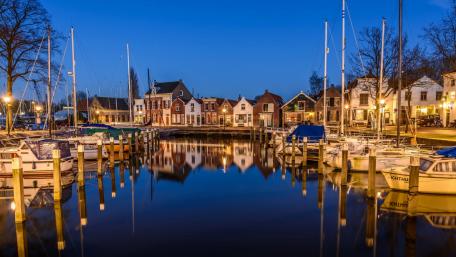 Serene Night at the Marina wallpaper