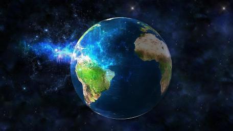 Planet Earth in Cosmic Splendor wallpaper