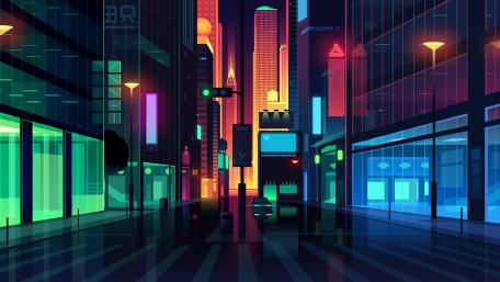 Neon Metropolis Glow wallpaper