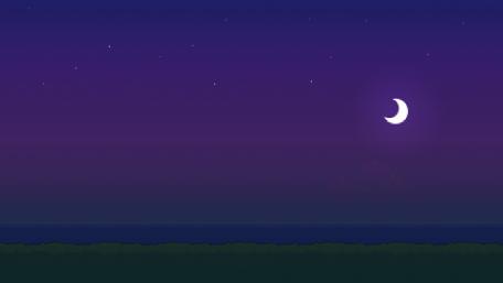 Ethereal Crescent Moon Over Serene Landscapes wallpaper