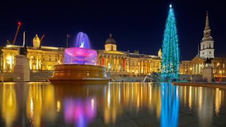 Trafalgar Square at Christmas time wallpaper