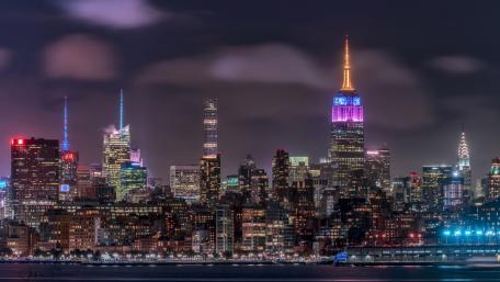 Manhattan's night lights wallpaper
