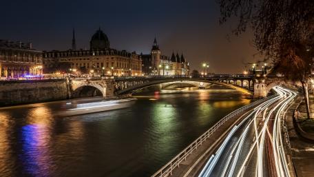 Seine by night wallpaper
