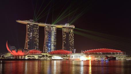 Marina Bay Sands at night wallpaper