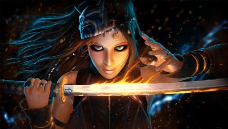 Fiery Blade Wielder wallpaper