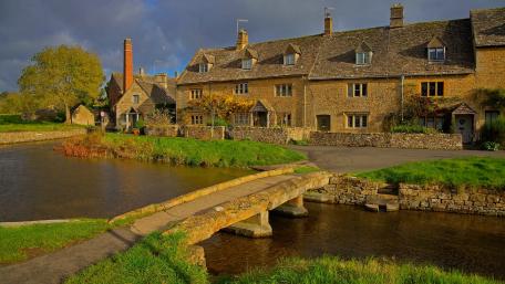 Charming Village by the Water wallpaper