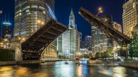 Chicago by night wallpaper