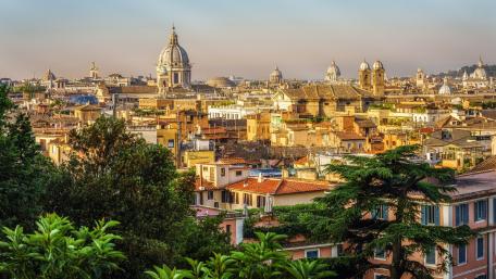 Stunning Overlook of Rome's Historic Skyline wallpaper