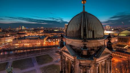 Urban Nightscape Illuminated by City Lights wallpaper