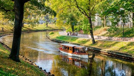 Autumn Serenity by the River wallpaper