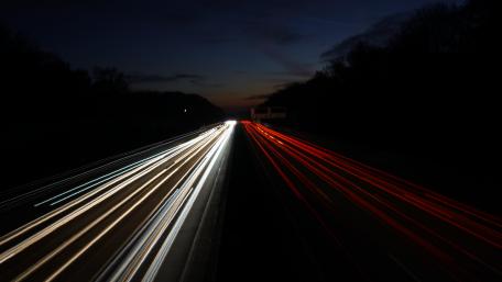 At night on the highway wallpaper