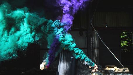 Vibrant Smoke Dance in Shadows wallpaper