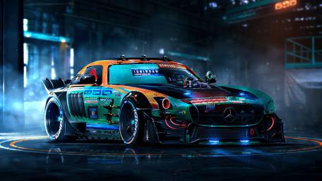 Mercedes AMG GTR Drifting On The Racing Line wallpaper