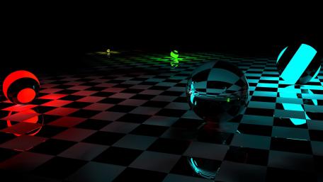 Neon Reflections in 3D wallpaper