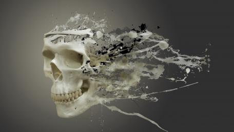 Digital Skull Explosion wallpaper