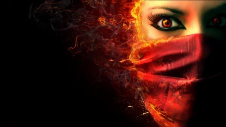 Masked woman wallpaper