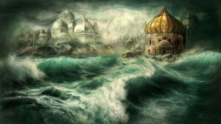 Ancient city fantasy art wallpaper