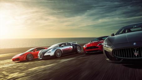 Ultimate Supercars on the Open Road wallpaper