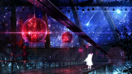Surreal Concert Under Starlit Skies wallpaper