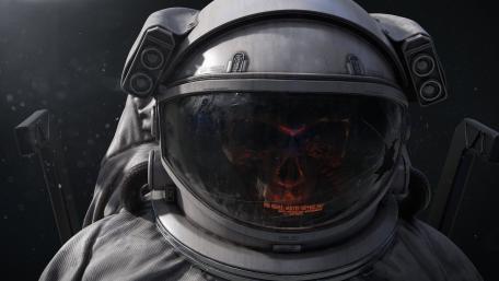 Astronaut skull wallpaper