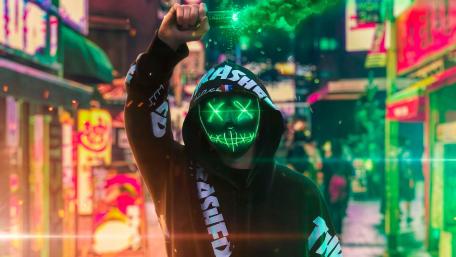 Neon Hoodie Mischief in 5K Clarity wallpaper
