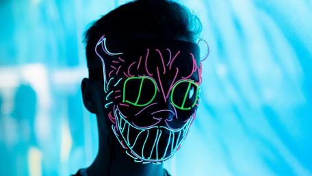 Neon Glow in the Dark Mask Design wallpaper