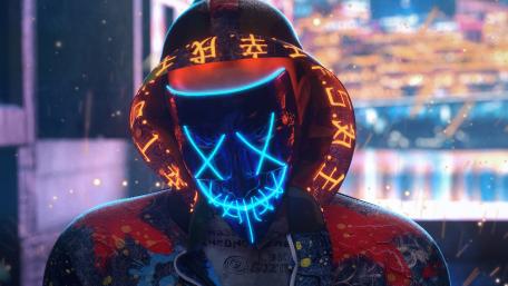 Neon Masked Urban Legend wallpaper