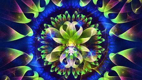 Vibrant Kaleidoscope of Colors in Fractal Art wallpaper