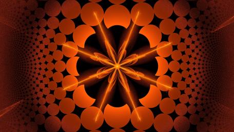 Mesmerizing Orange and Red Fractal Design wallpaper