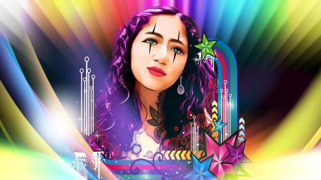 Vibrant Abstract Art of a Woman's Portrait wallpaper