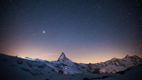 Starry sky over the Matterhorn wallpaper