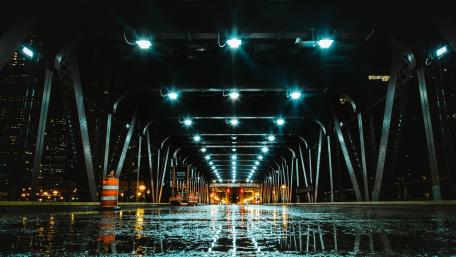 Rainy Bridge in Chicago wallpaper
