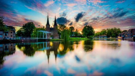 Serene Reflections of a Dutch Landscape wallpaper