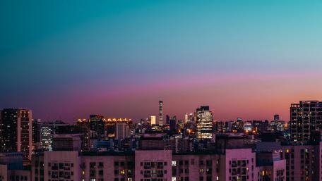 Rainbow city wallpaper