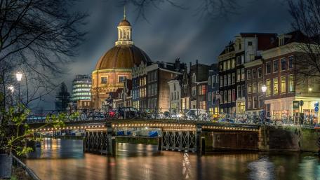 Amsterdam night wallpaper