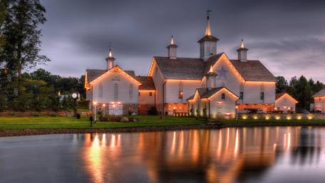 Charming Reflections of a Serene Cityscape wallpaper