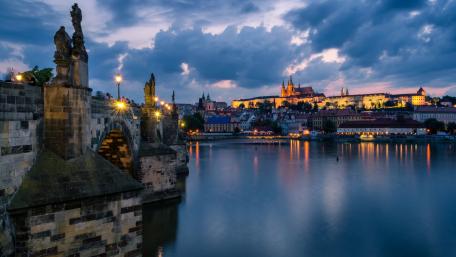 Cloudy Prague wallpaper