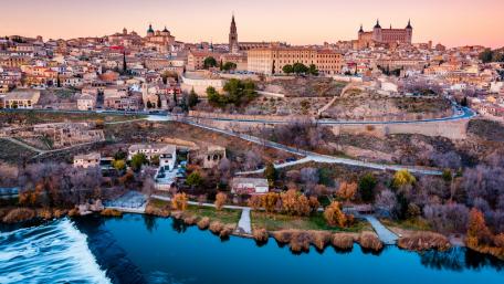 Toledo and Tajo River wallpaper