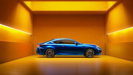 Stunning Blue Lexus in Bold Orange Setting wallpaper