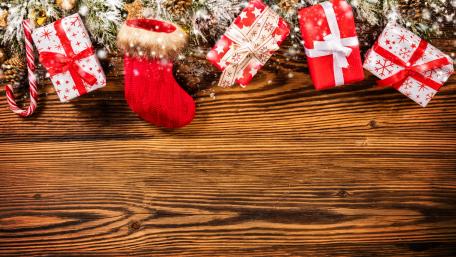 Festive Christmas Gifts and Decorations Wallpaper wallpaper