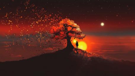 Ephemeral Sunset Embrace wallpaper