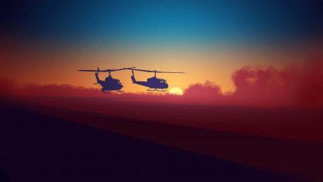 Helicopter silhouette wallpaper