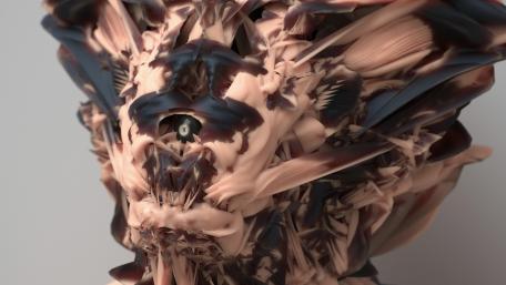 Alien Visage in Abstract Dimension wallpaper