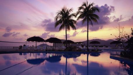 Tropical evening wallpaper
