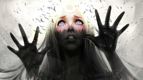 Scared girl wallpaper