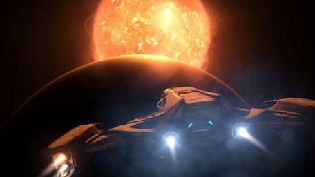 Futuristic Voyage Beyond the Stars wallpaper
