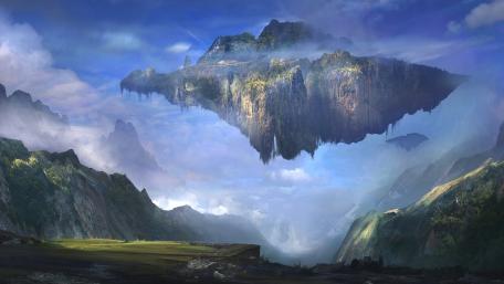 Floating Island Mystical Realm wallpaper